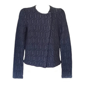 Ann Taylor LOFT Maze Knit Jacket in Blue Sea Business Casual M